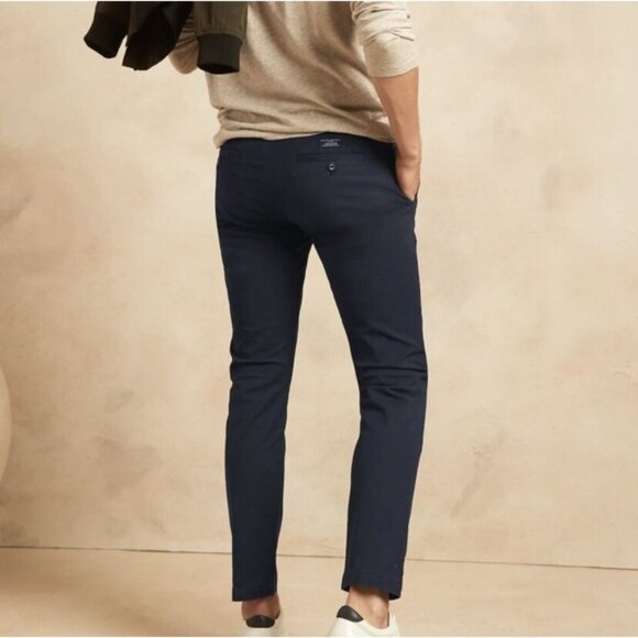 Banana Republic Fulton Skinny Fit Chino Pants - Navy Blue - Picture 2 of 7